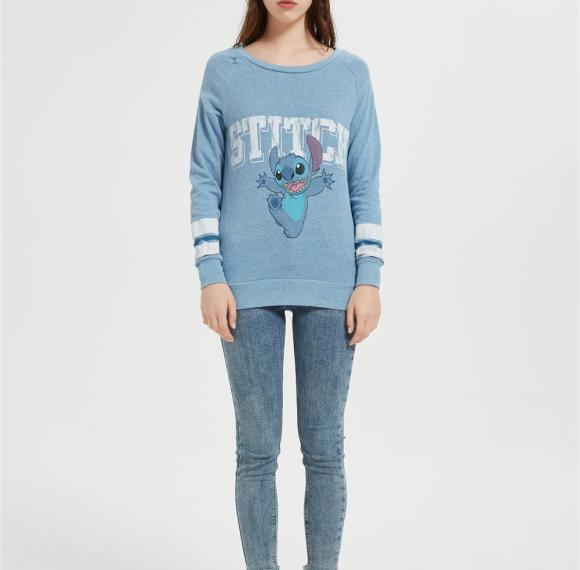 Custom Disney Women's Stitch T-Shirt | Women's Crewneck Long Sleeve Sweatshirt Supplier