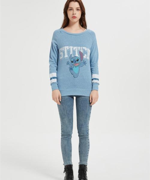 Custom Disney Women's Stitch T-Shirt | Women's Crewneck Long Sleeve Sweatshirt Supplier