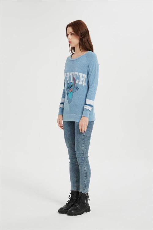 Custom Disney Women's Stitch T-Shirt | Women's Crewneck Long Sleeve Sweatshirt Supplier
