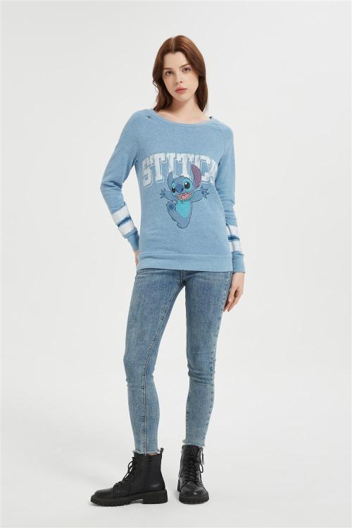 Custom Disney Women's Stitch T-Shirt | Women's Crewneck Long Sleeve Sweatshirt Supplier