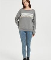 OEM Women's Oversized Striped Sweatshirt | Long Sleeve Crewneck Printed Pullover Manufacturer