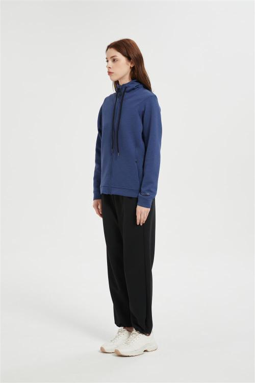 OEM Women's Zip Up Sweater Jacket | Knitted Jacket with Zipper Solid-color hoodie From China