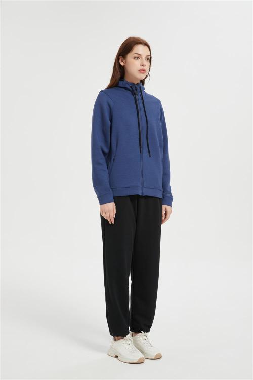 OEM Women's Zip Up Sweater Jacket | Knitted Jacket with Zipper Solid-color hoodie From China