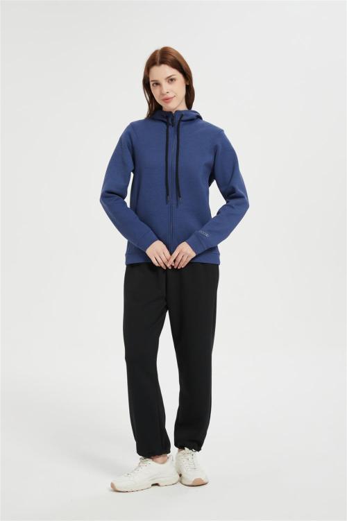 OEM Women's Zip Up Sweater Jacket | Knitted Jacket with Zipper Solid-color hoodie From China