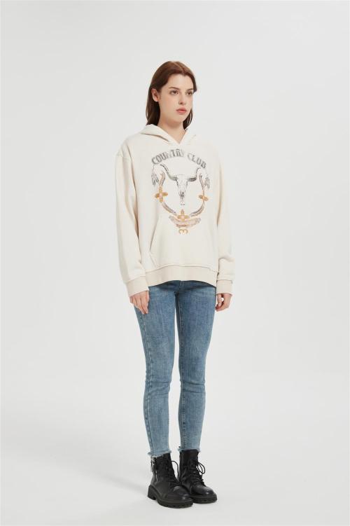 Supplier Womens Oversized Hoodies Fleece Sweatshirts | Custom Fall Winter Clothes printed hoodie
