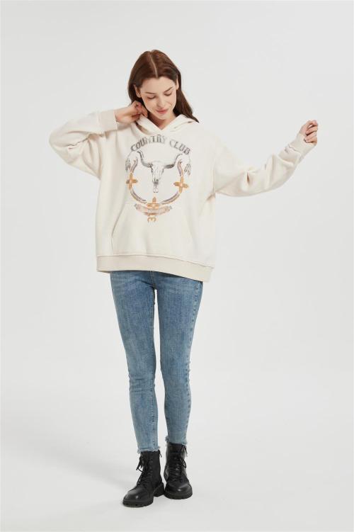 Supplier Womens Oversized Hoodies Fleece Sweatshirts | Custom Fall Winter Clothes printed hoodie