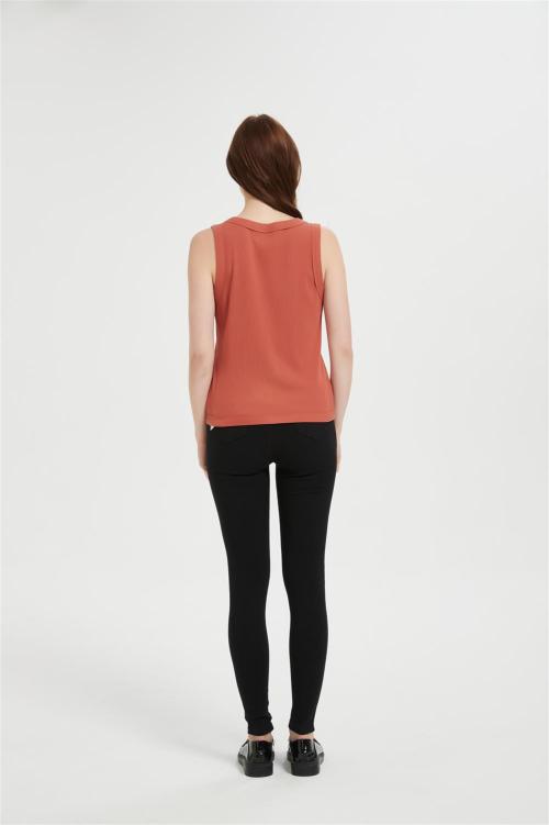 Custom Women's Tank Tops Casual Sleeveless Ribbed Button Down T Shirts From Chinesr Factory