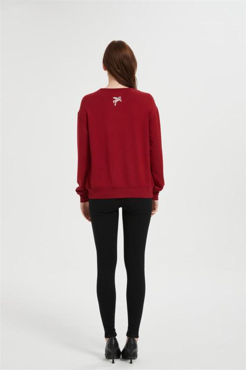 OEM Women's Fleece Crewneck Sweatshirt | Printed Basic Pullover for women From China