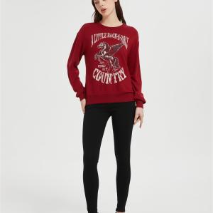 OEM Women's Fleece Crewneck Sweatshirt | Printed Basic Pullover for women From China