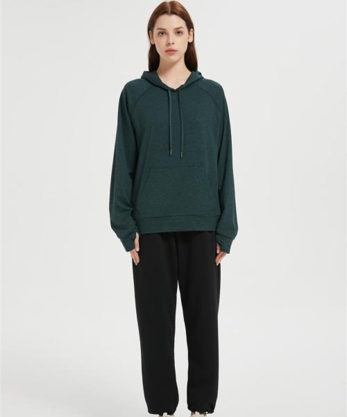 OEM Women's Casual Workout Spring Hoodies  | Custom Thumbhole Pullover Hooded Sweaters