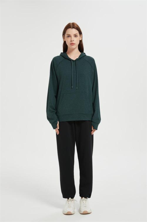 OEM Women's Casual Workout Spring Hoodies  | Custom Thumbhole Pullover Hooded Sweaters
