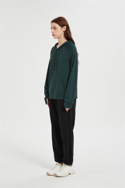 OEM Women's Casual Workout Spring Hoodies  | Custom Thumbhole Pullover Hooded Sweaters