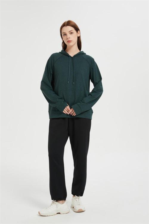 OEM Women's Casual Workout Spring Hoodies  | Custom Thumbhole Pullover Hooded Sweaters