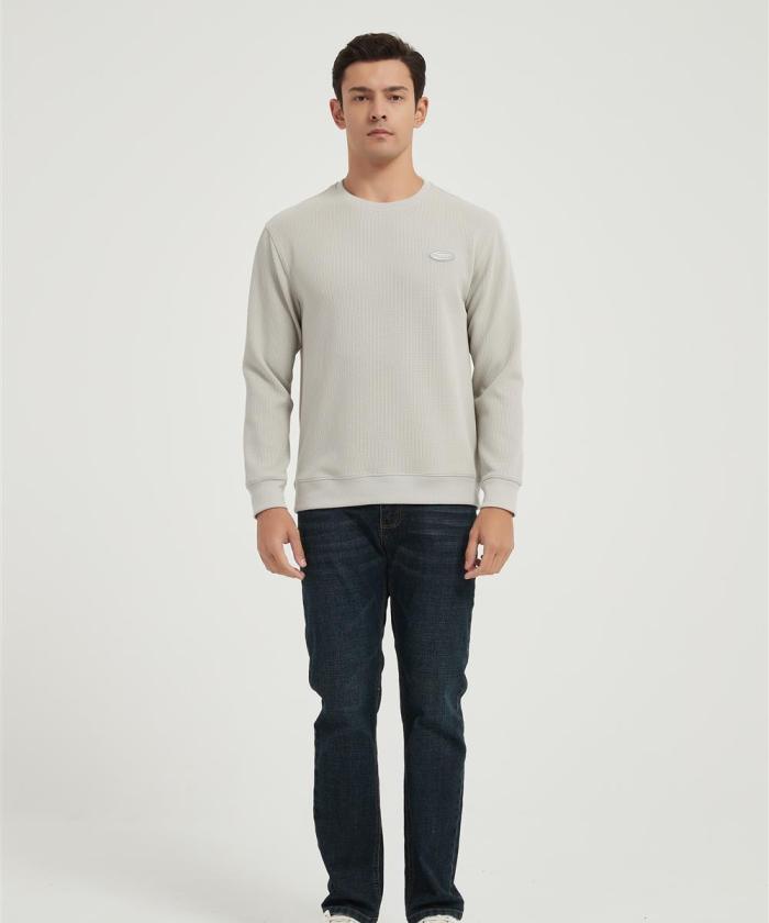 OEM Men's Waffle Outdoor Sports Crewneck Shirts Slim Fit Long Sleeve Casual Mesh T-Shirt From China