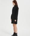 OEM Women's Casual Pullover Dress | High Neck Solid Color Knitted pullover dress Manufacturer