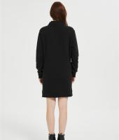 OEM Women's Casual Pullover Dress | High Neck Solid Color Knitted pullover dress Manufacturer