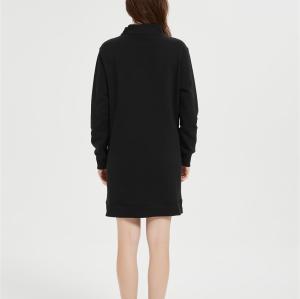 OEM Women's Casual Pullover Dress | High Neck Solid Color Knitted pullover dress Manufacturer