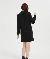 OEM Women's Casual Pullover Dress | High Neck Solid Color Knitted pullover dress Manufacturer