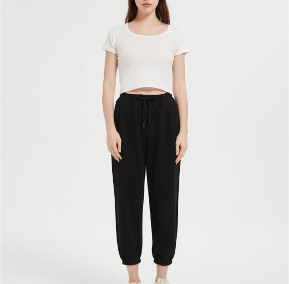 OEM Women's Winter Wool Sweatpants Casual Leggings Elastic Lace-Up Warm Pants