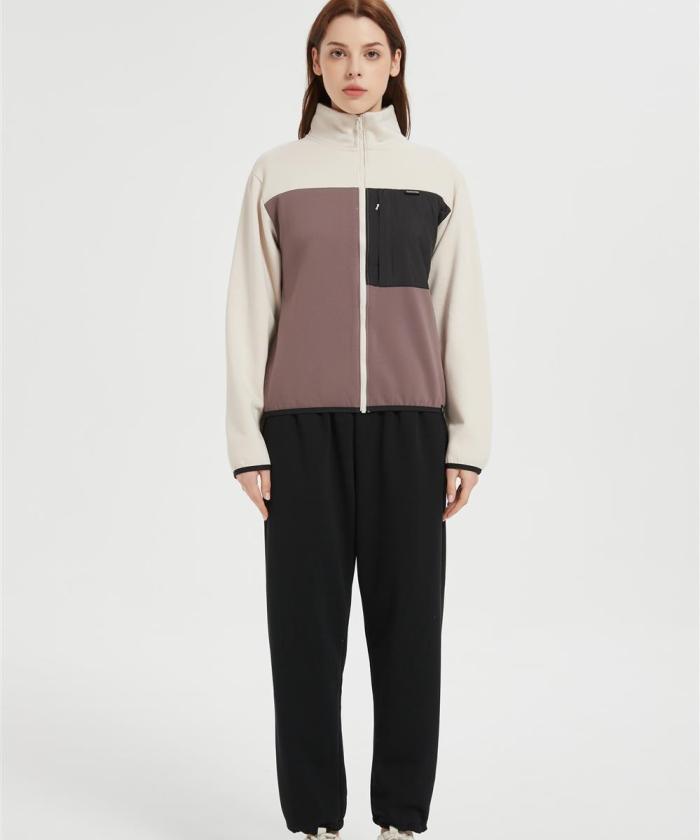 Custom Women Women's Polar Fleece Jacket | Block Fuzzy Sweatshirt From Chinese Factory