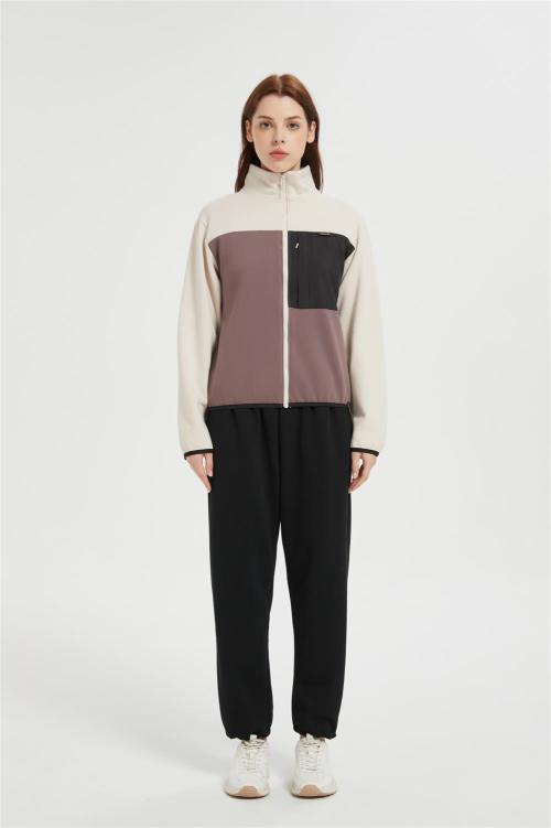 Custom Women Women's Polar Fleece Jacket | Block Fuzzy Sweatshirt From Chinese Factory