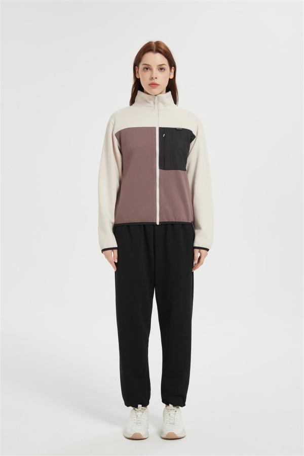 Custom Women Women's Polar Fleece Jacket | Block Fuzzy Sweatshirt From Chinese Factory
