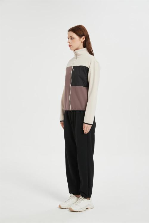 Custom Women Women's Polar Fleece Jacket | Block Fuzzy Sweatshirt From Chinese Factory