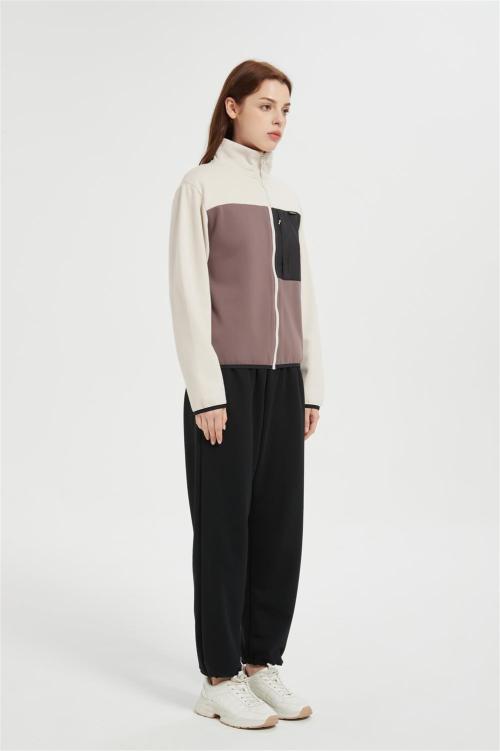 Custom Women Women's Polar Fleece Jacket | Block Fuzzy Sweatshirt From Chinese Factory