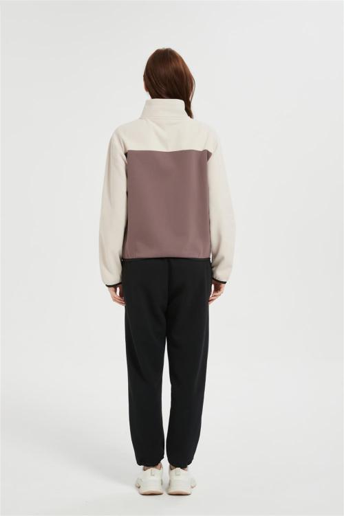 Custom Women Women's Polar Fleece Jacket | Block Fuzzy Sweatshirt From Chinese Factory