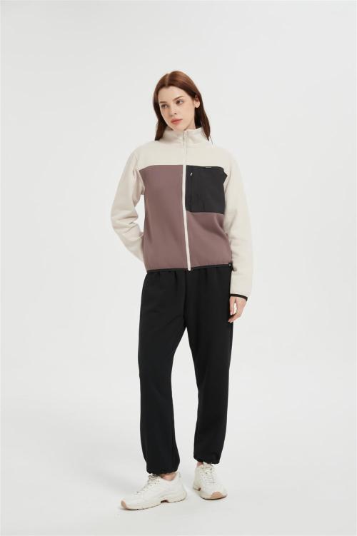 Custom Women Women's Polar Fleece Jacket | Block Fuzzy Sweatshirt From Chinese Factory