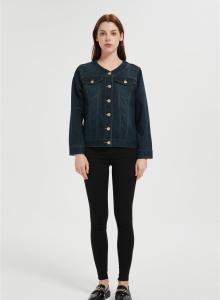 OEM Women's Jean Jackets | Button Down Collarless Long Sleeve Jean Jackets Manufacturer