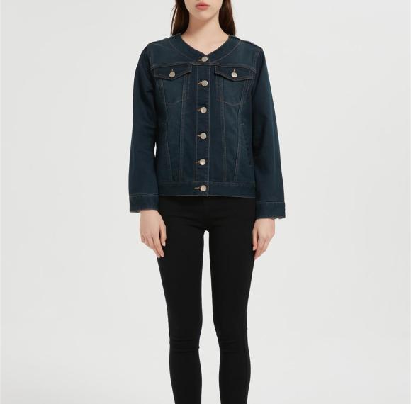 OEM Women's Jean Jackets | Button Down Collarless Long Sleeve Jean Jackets Manufacturer