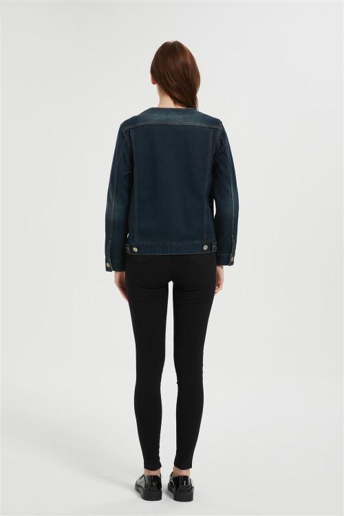 OEM Women's Jean Jackets | Button Down Collarless Long Sleeve Jean Jackets Manufacturer