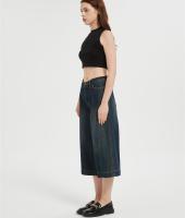 Custom Capri Jeans for Women Wide Leg Stretchy High Waisted Loose Denim Pants
