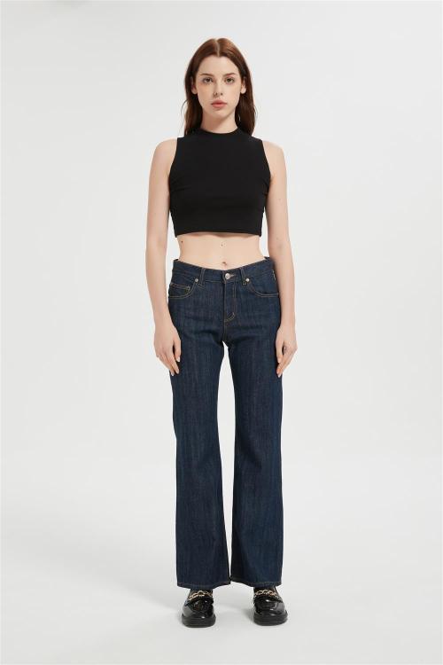 ODM Straight Leg Jeans for Women | Wide Leg Loose Stretchy Denim Pants Supplier