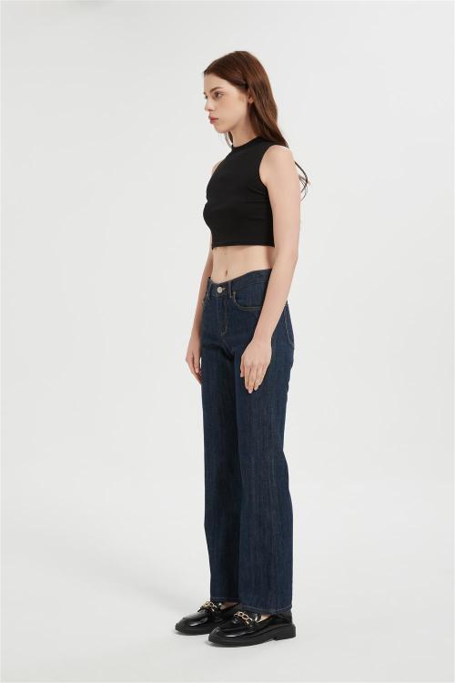 ODM Straight Leg Jeans for Women | Wide Leg Loose Stretchy Denim Pants Supplier