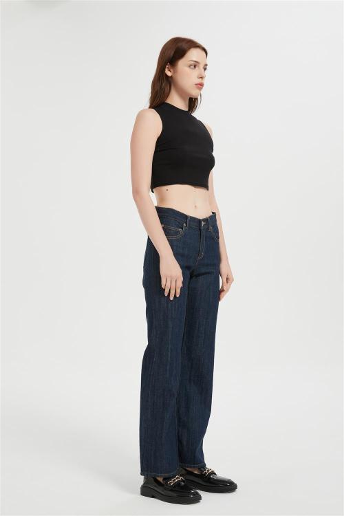 ODM Straight Leg Jeans for Women | Wide Leg Loose Stretchy Denim Pants Supplier