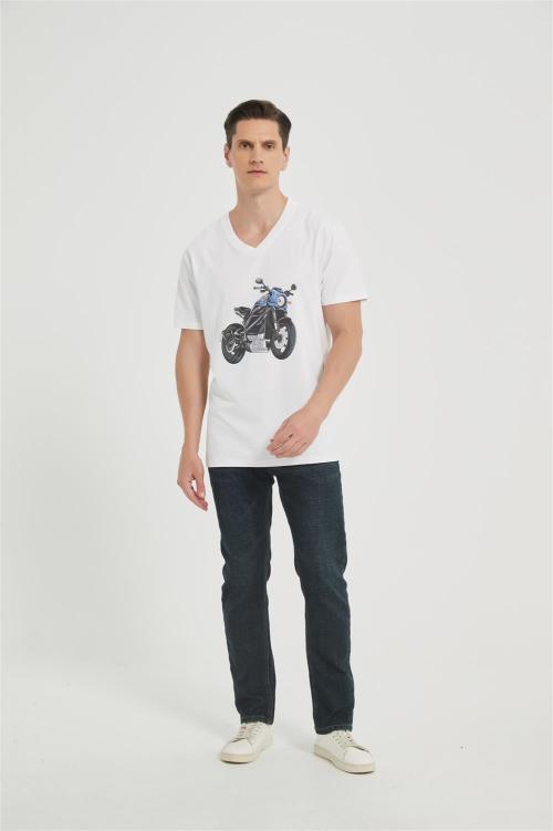 OEM Men's Summer V Neck T-Shirt | Digital Printed T-Shirt From Chinese Factory