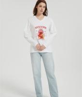 OEM Women's long-sleeved T-shirt | Summer V Neck Digital Printed T-Shirt long sleeved T-shirt