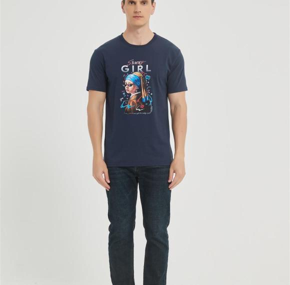 OEM Men's  Crew Neck Digital Printed T-Shirt  | Custom Casual Blouses Graphic Tees Loose Fit