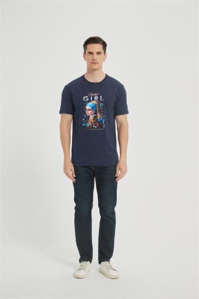 OEM Men's  Crew Neck Digital Printed T-Shirt  | Custom Casual Blouses Graphic Tees Loose Fit