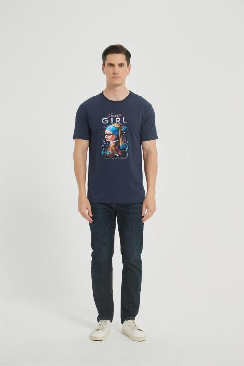 OEM Men's  Crew Neck Digital Printed T-Shirt  | Custom Casual Blouses Graphic Tees Loose Fit