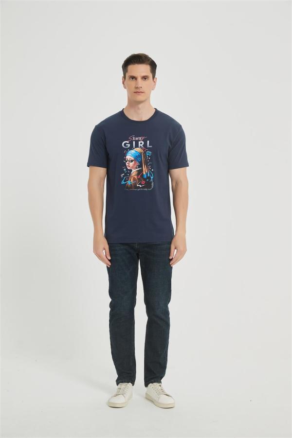 OEM Men's  Crew Neck Digital Printed T-Shirt  | Custom Casual Blouses Graphic Tees Loose Fit