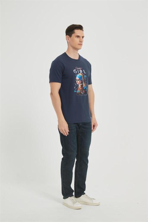 OEM Men's  Crew Neck Digital Printed T-Shirt  | Custom Casual Blouses Graphic Tees Loose Fit