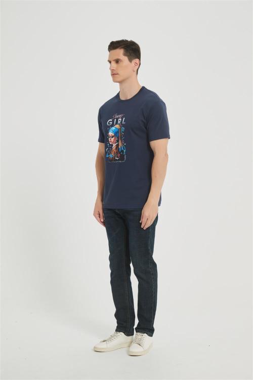 OEM Men's  Crew Neck Digital Printed T-Shirt  | Custom Casual Blouses Graphic Tees Loose Fit