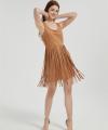 Supplier Women's Suede Dress | Fashion Fall Faux Suede Vintage Round Neck Sleeveless Fringe Dress