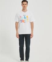OEM Men's Fashion Alphabet Foam Printing T-Shirt | Cartoon Graphic Cotton Short Sleeve Tops Supplier