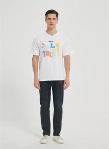 OEM Men's Fashion Alphabet Foam Printing T-Shirt | Cartoon Graphic Cotton Short Sleeve Tops Supplier