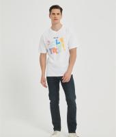 OEM Men's Fashion Alphabet Foam Printing T-Shirt | Cartoon Graphic Cotton Short Sleeve Tops Supplier