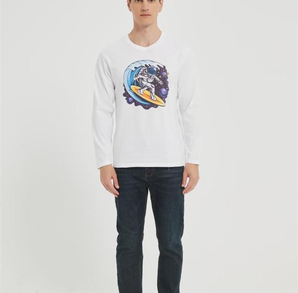 OEM Men's long-sleeved T-shirt | Summer Crew Neck Digital Printed T-Shirt Supplier